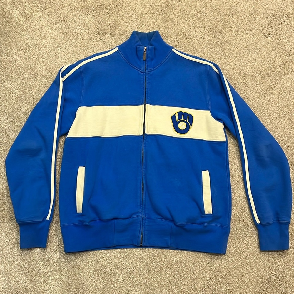 Milwaukee Brewers vintage full zip colorblock sweatshirt